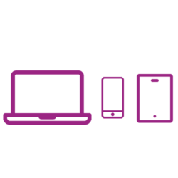 Laptop-Telefontablett-Symbol violett