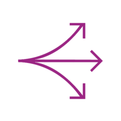 Drei-Pfeile-Symbol violett