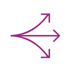 Drei-Pfeile-Symbol violett Drei-Pfeile-Symbol violett